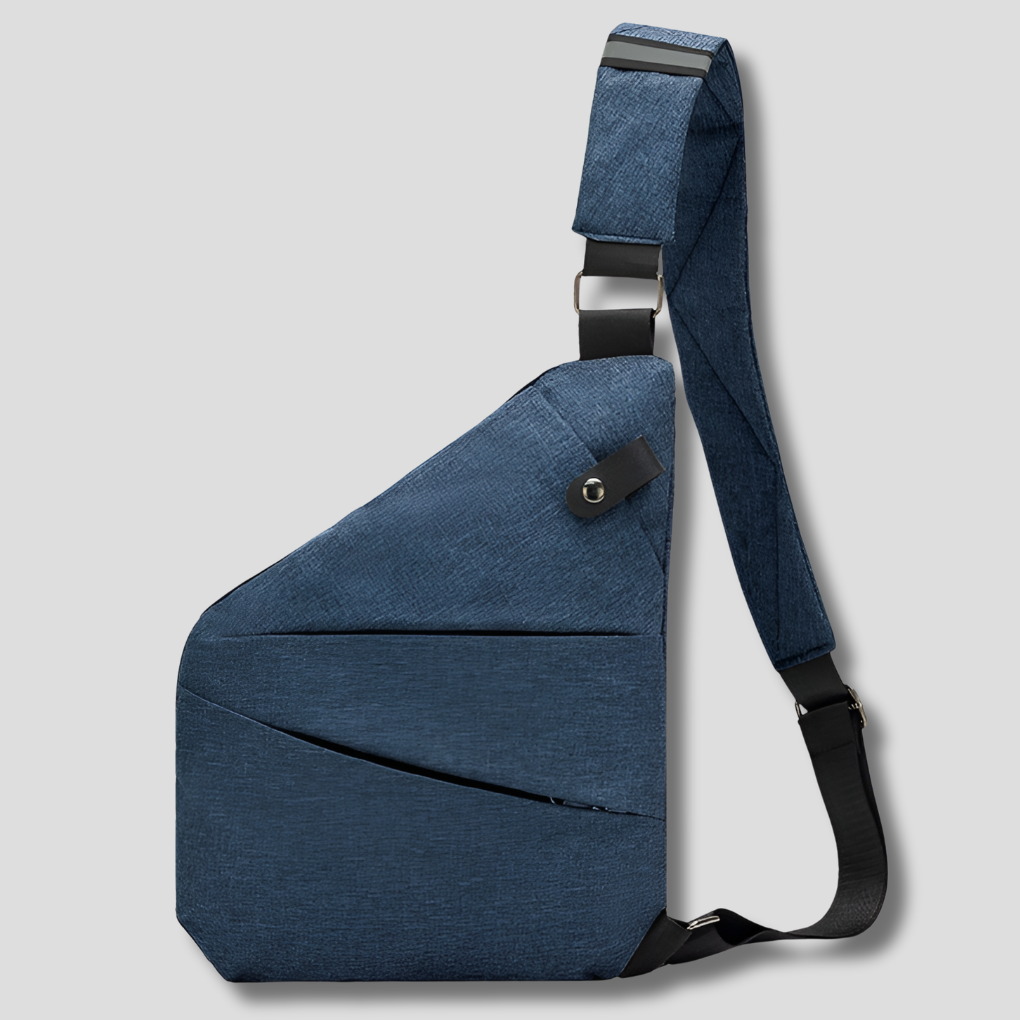 Mochila crossbody antifurto leve com zíperes ocultos e alça ajustável