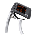 Capo de guitarra 2 em 1 com afinador digital clip-on, liga de alumínio
