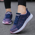 Sapatilhas ergonómicas femininas respiráveis com suporte plantar e sola estável
