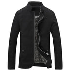 Casaco homem slim fit leve com fecho de correr e gola banda