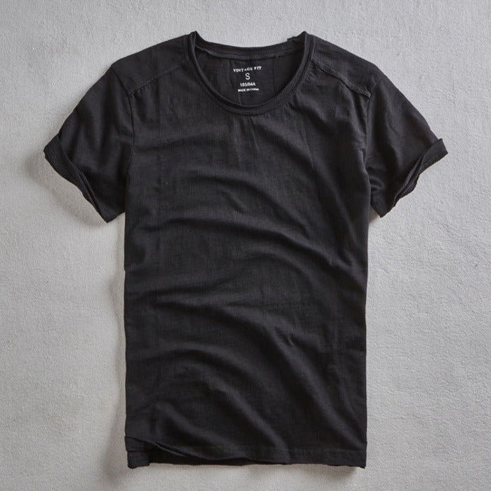 Camiseta masculina algodão 100% gola redonda manga curta cor sólida