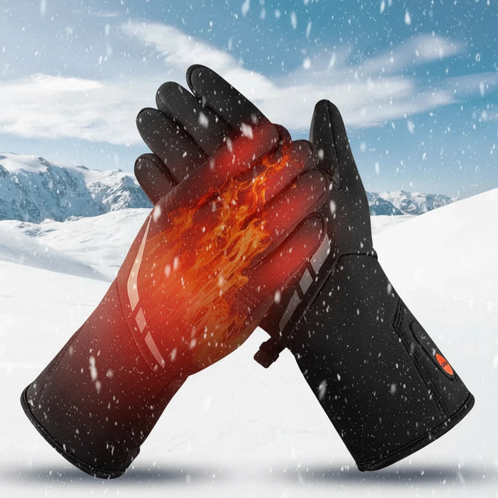 Luvas aquecidas com bateria impermeáveis touchscreen para inverno