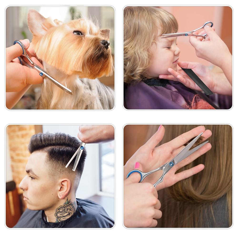 Kit de corte de cabelo profissional 10 peças com tesouras aço inoxidável para uso doméstico