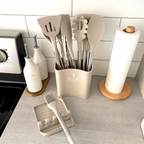 Conjunto de utensílios de cozinha em silicone 12 peças com cabo inox resistente ao calor
