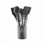 Conjunto de utensílios de cozinha em silicone 12 peças com cabo inox resistente ao calor