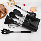 Conjunto de utensílios de cozinha em silicone 12 peças com cabo inox resistente ao calor