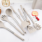 Conjunto de utensílios de cozinha em silicone 12 peças com cabo inox resistente ao calor