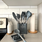 Conjunto de utensílios de cozinha em silicone 12 peças com cabo inox resistente ao calor