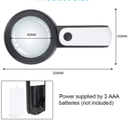 Lupa de aumento 30x para idosos com LED integrado e lente acrílica resistente