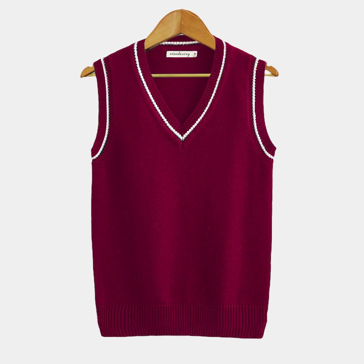 Camisola sem mangas homem algodão decote em V estilo clássico