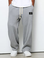 Calças de jogging masculinas waffle knit corte relaxado com cordão