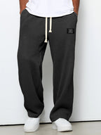 Calças de jogging masculinas waffle knit corte relaxado com cordão