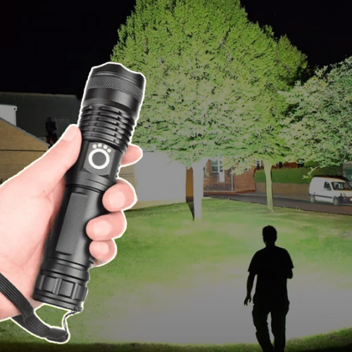 Lanterna LED poderosa 90000 lúmens XHP50 com zoom telescópico e carregamento USB