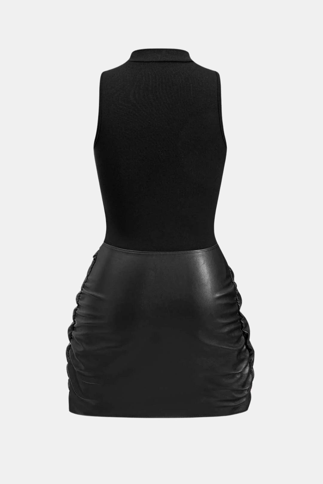 Vestido feminino mini halter para festa em preto bordeaux e castanho