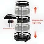 Organizador giratório de metal 3 níveis com rotação 360° para armazenamento vertical