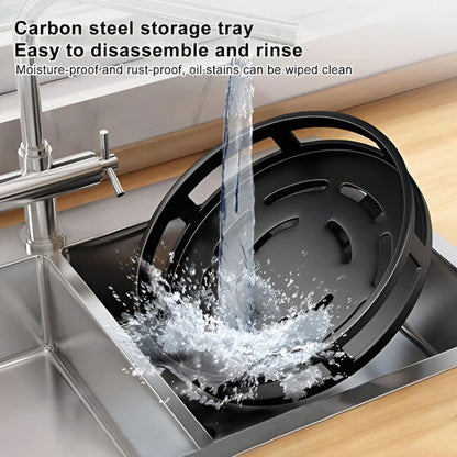 Organizador giratório de metal 3 níveis com rotação 360° para armazenamento vertical