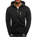 Hoodie homem com fecho de correr casual corte largo