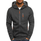 Hoodie homem com fecho de correr casual corte largo