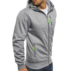 Hoodie homem com fecho de correr casual corte largo