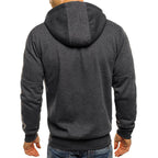 Hoodie homem com fecho de correr casual corte largo