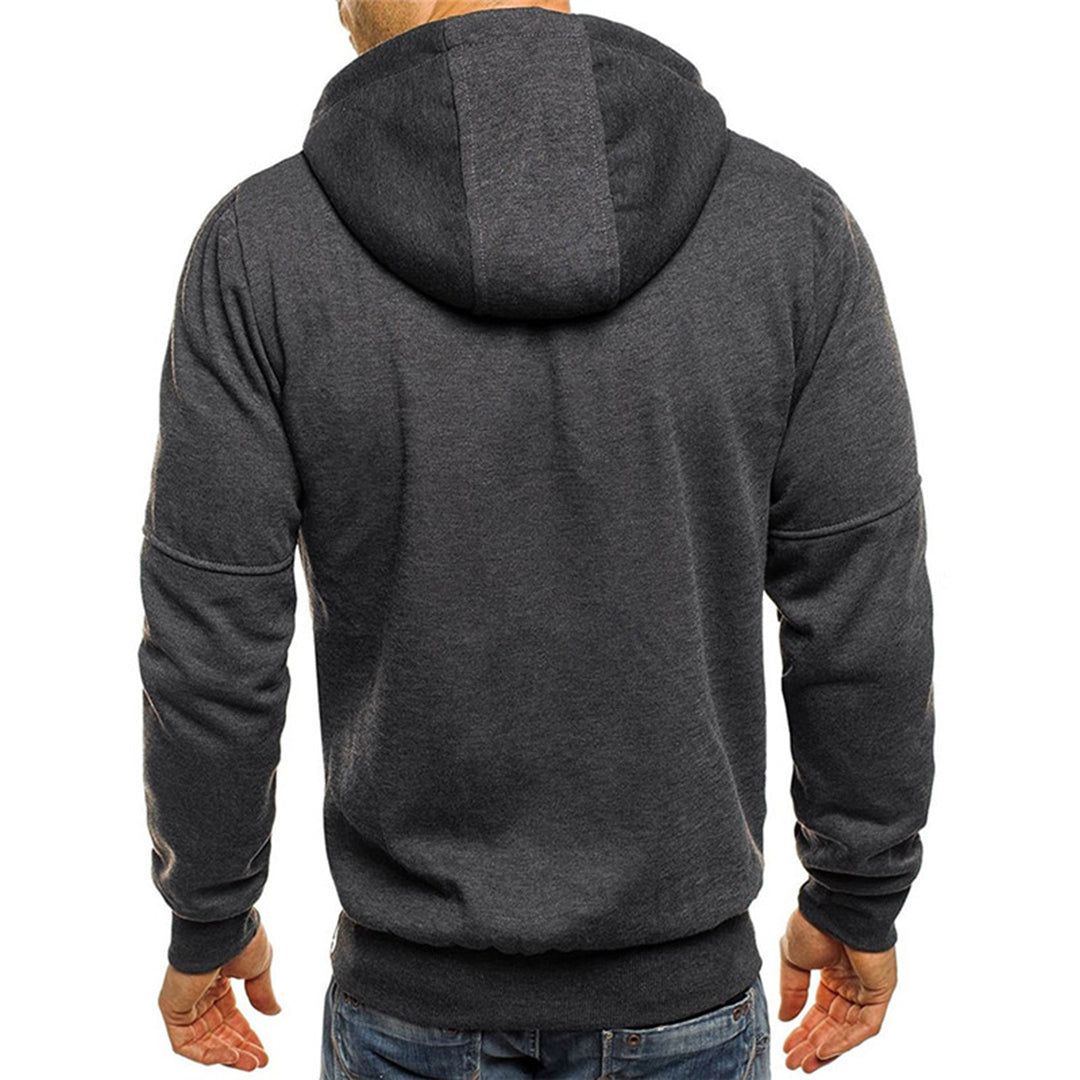 Hoodie homem com fecho de correr casual corte largo
