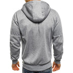 Hoodie homem com fecho de correr casual corte largo