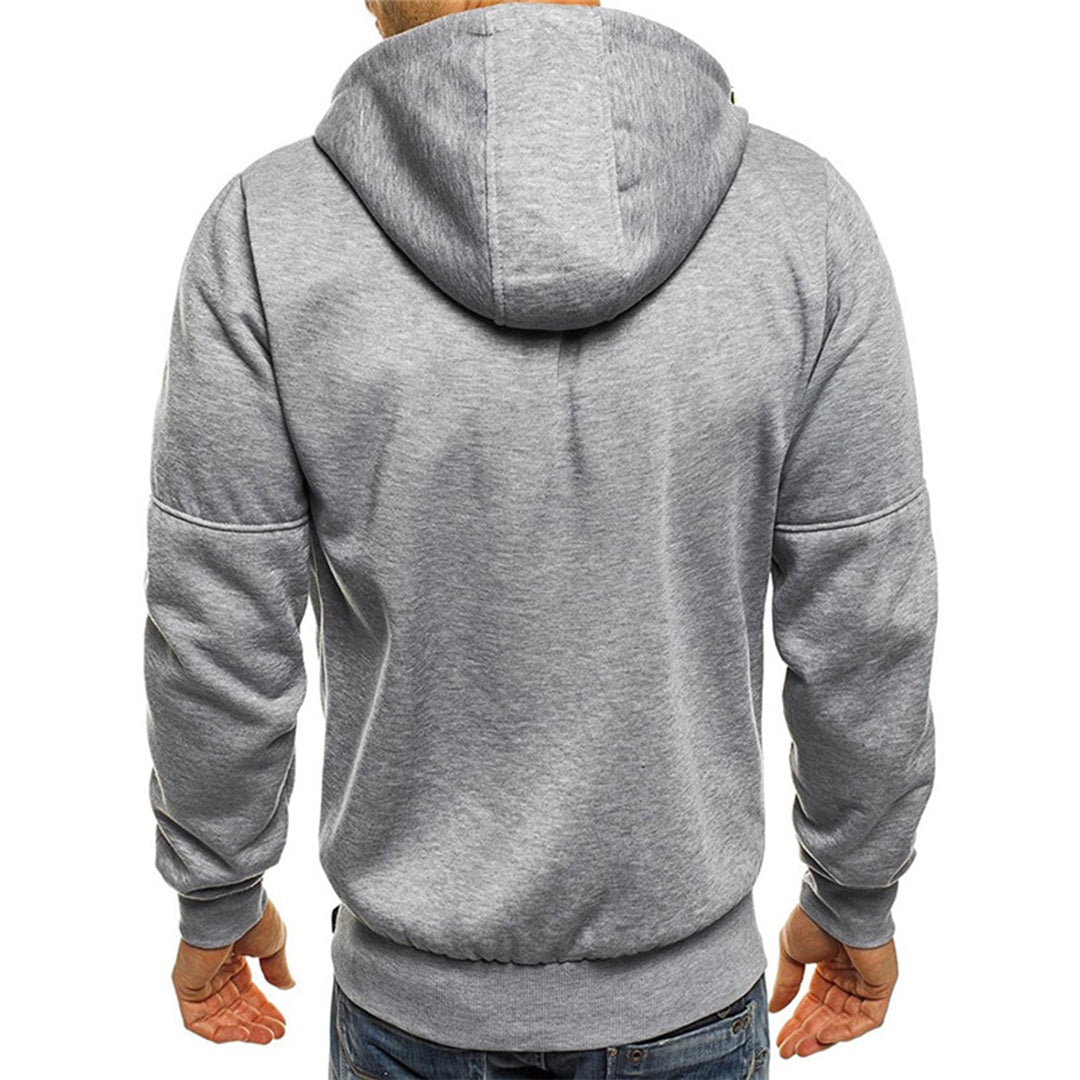 Hoodie homem com fecho de correr casual corte largo