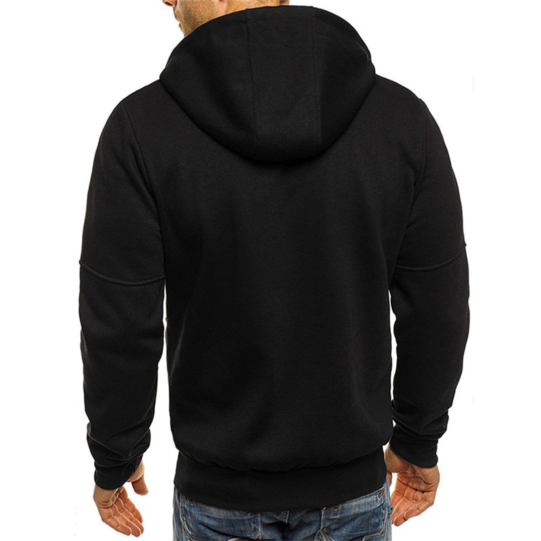 Hoodie homem com fecho de correr casual corte largo