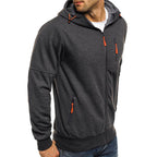 Hoodie homem com fecho de correr casual corte largo