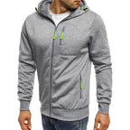 Hoodie homem com fecho de correr casual corte largo