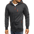 Hoodie homem com fecho de correr casual corte largo