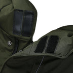Casaco puffer com capuz masculino comprimento médio acolchoado