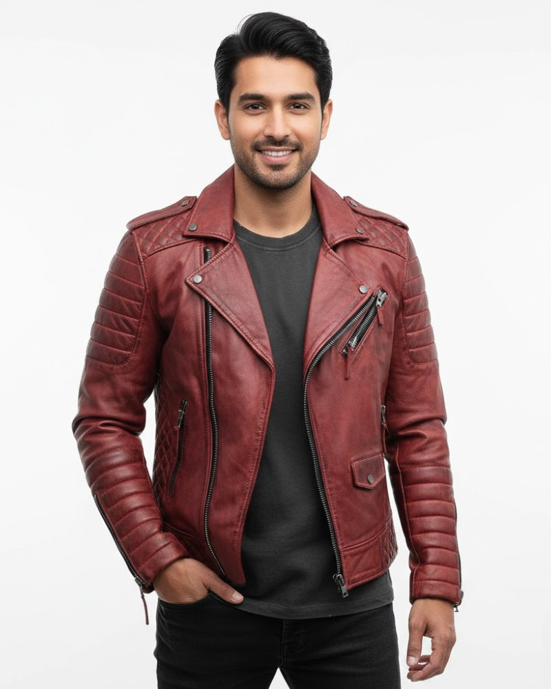 Veste moto homem com fecho de correr estilo urbano moderno