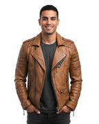 Veste moto homem com fecho de correr estilo urbano moderno