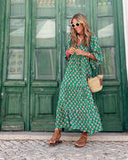 Vestido feminino casual confortável em tecido fluido