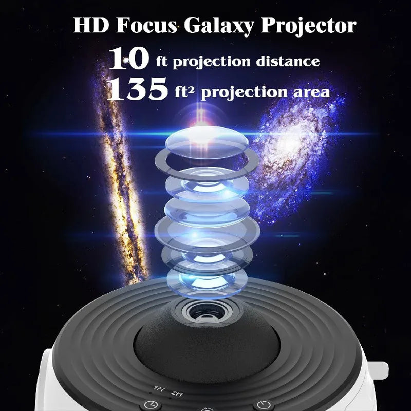Projetor planetário 360 graus com 12 efeitos HD de estrelas e galáxias