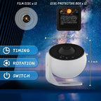 Projetor planetário 360 graus com 12 efeitos HD de estrelas e galáxias