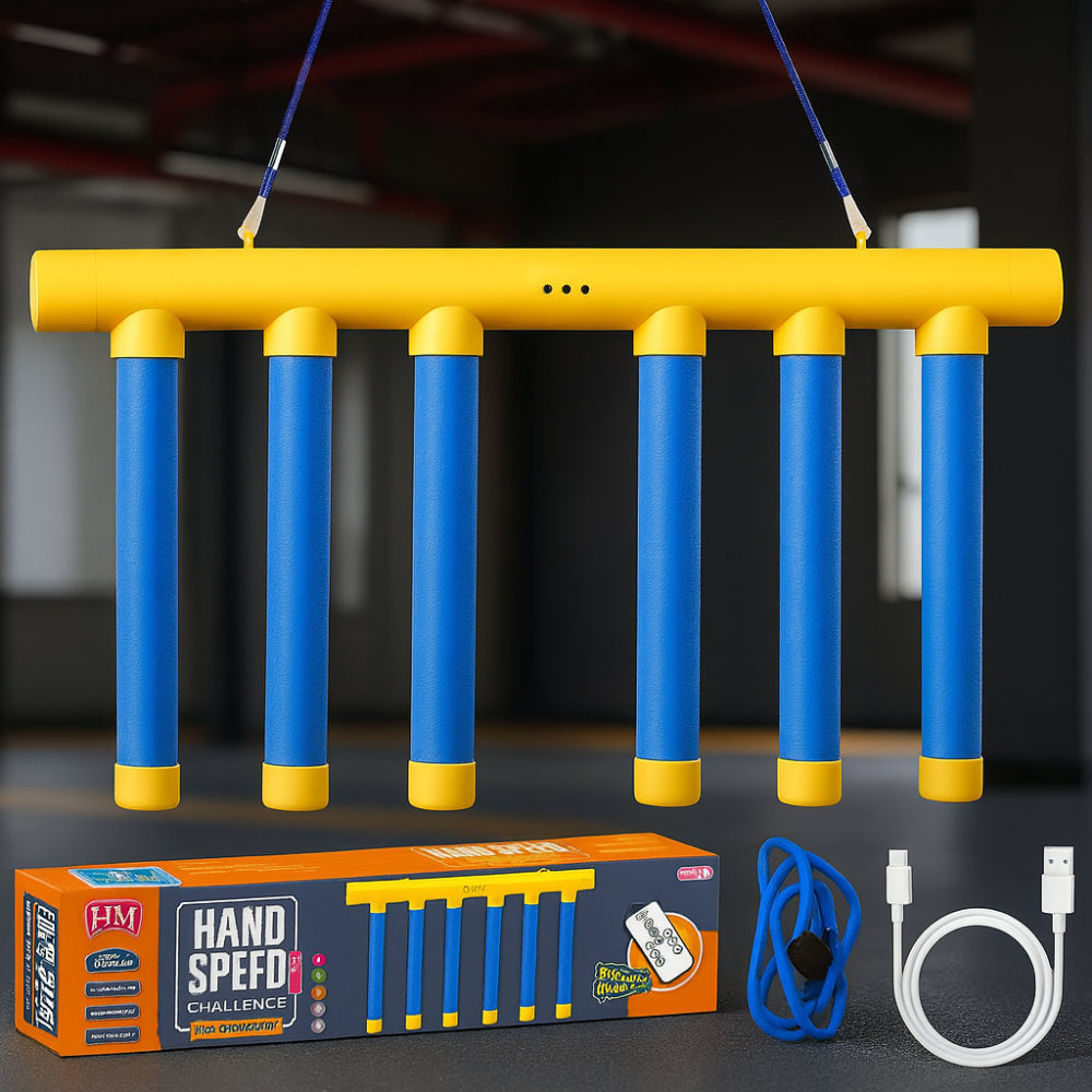 Jogo de reflexos para crianças com pau caindo e treino de reação ajustável