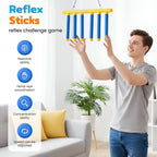 Jogo de reflexos para crianças com pau caindo e treino de reação ajustável