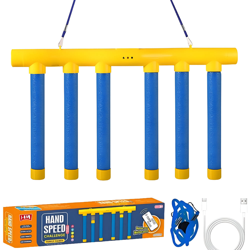 Jogo de reflexos para crianças com pau caindo e treino de reação ajustável