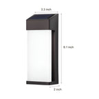 Candeeiros solares de parede LED retangulares, impermeável IP44, cor preta, conjunto de 2 unidades