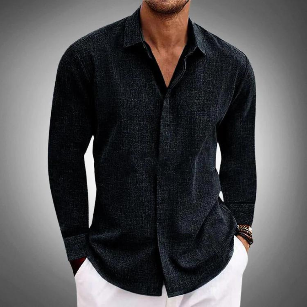 Camisa de Linho | Manga Longa, Estilo Clássico | Homem