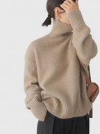 Camisola de gola alta feminina em estilo clássico e elegante