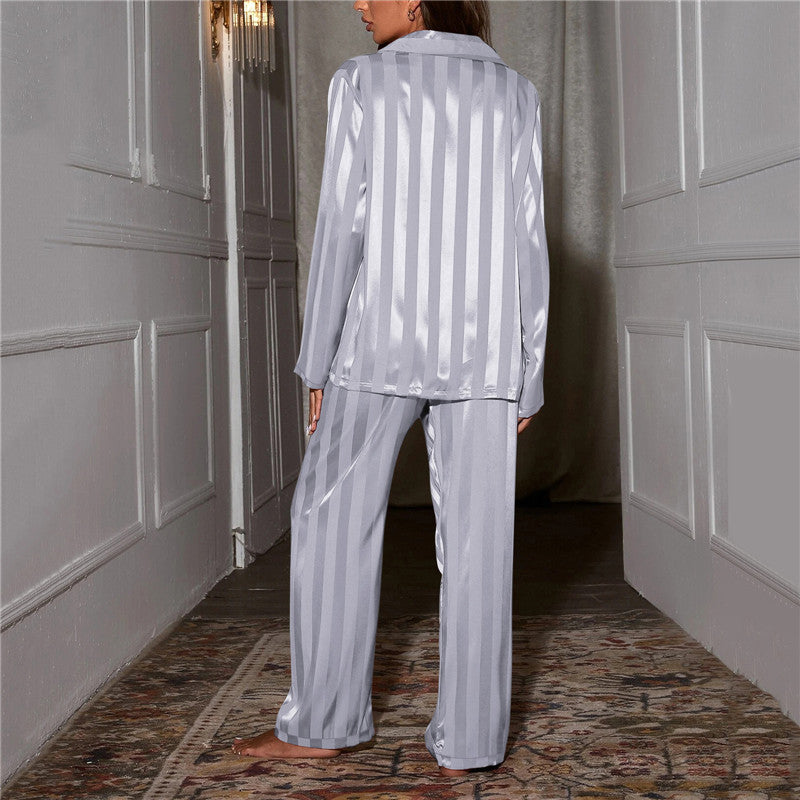 Pijama de seda feminino macio e elegante para todas as estações