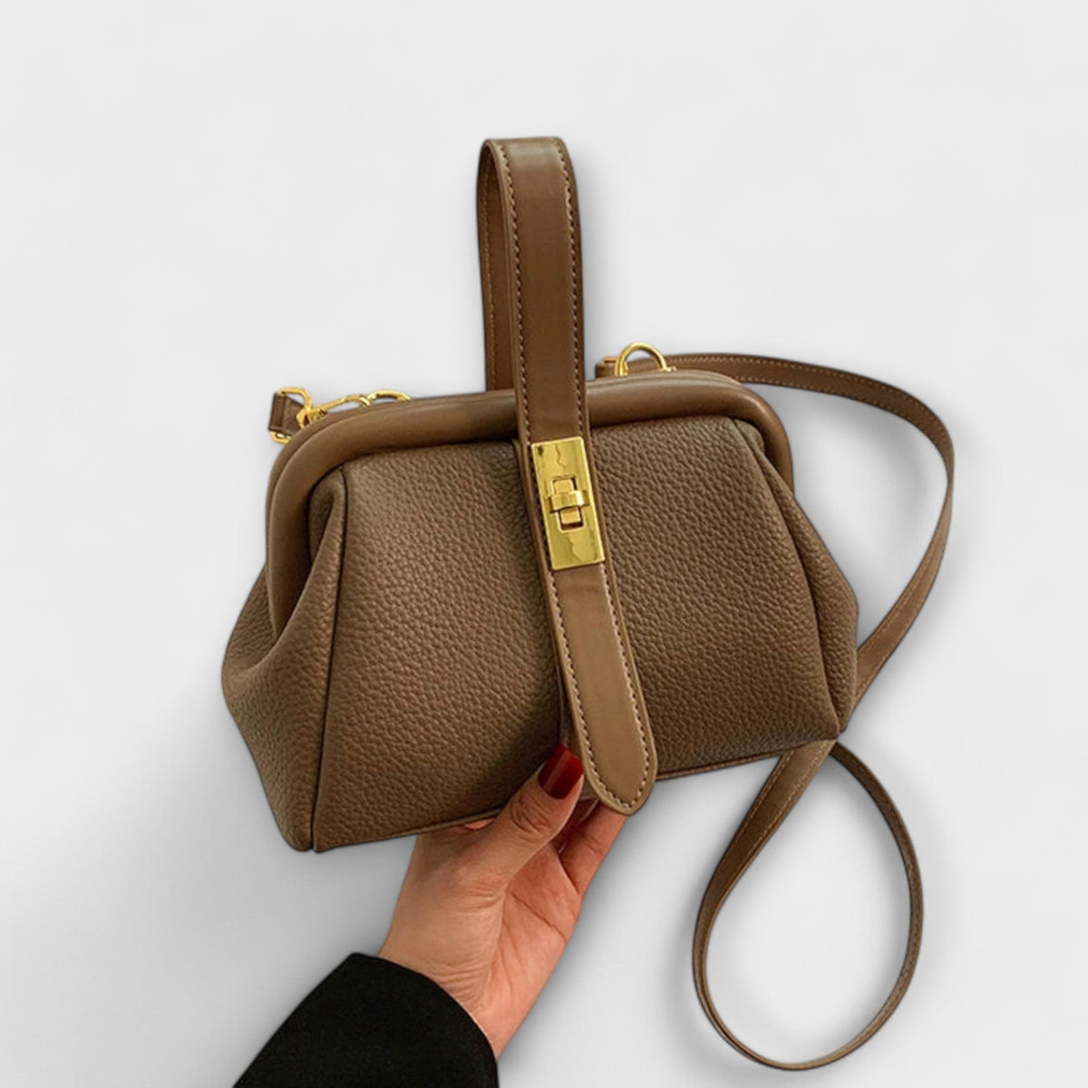 Mala retro feminina espaçosa com alças resistentes em estilo vintage
