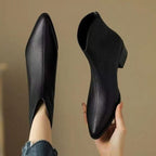 Botas femininas de tornozelo couro vegano bico fino com zíper traseiro