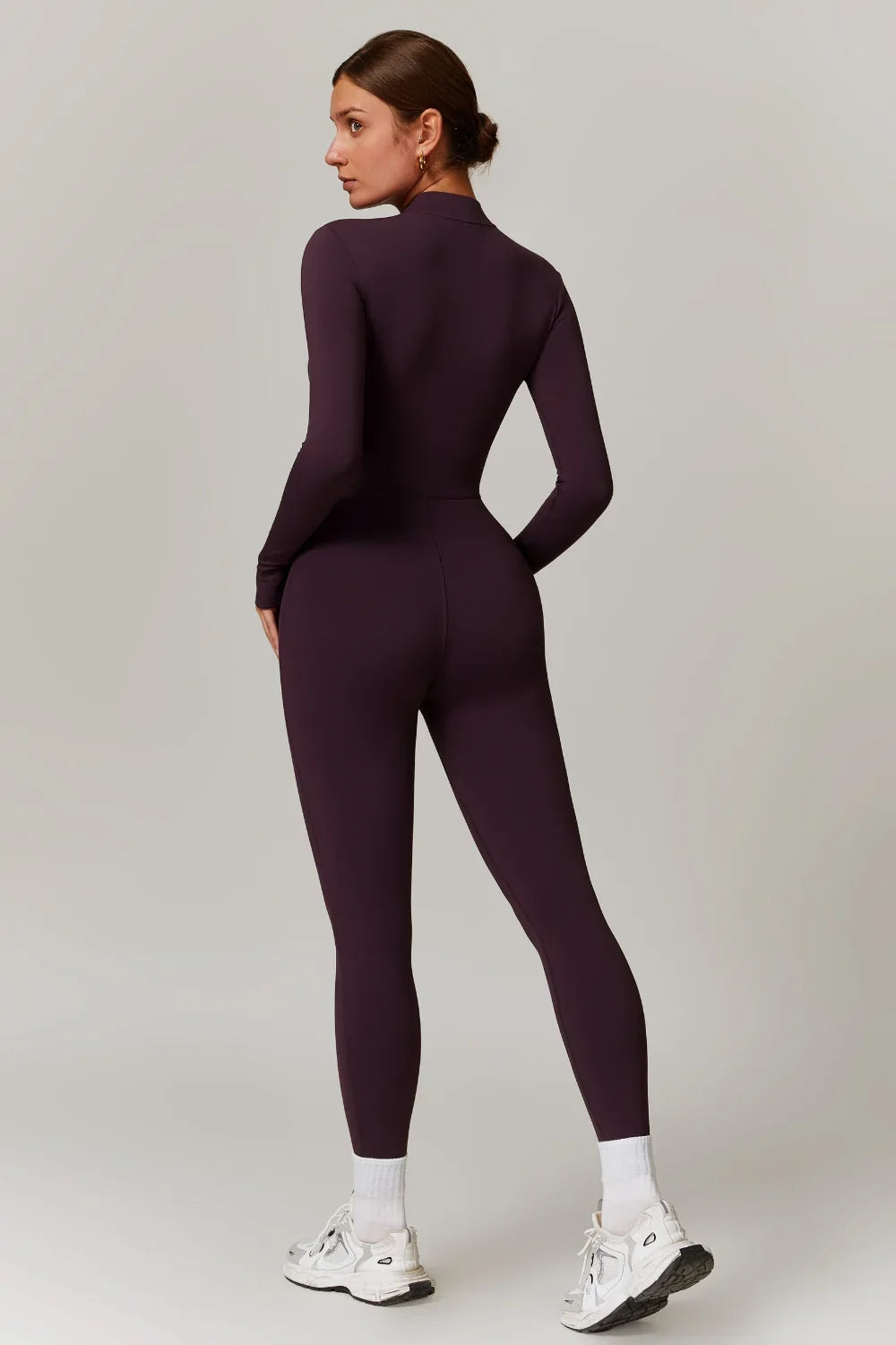 Macacão de inverno feminino com forro fleece e tecido superstretch