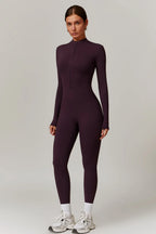 Macacão de inverno feminino com forro fleece e tecido superstretch