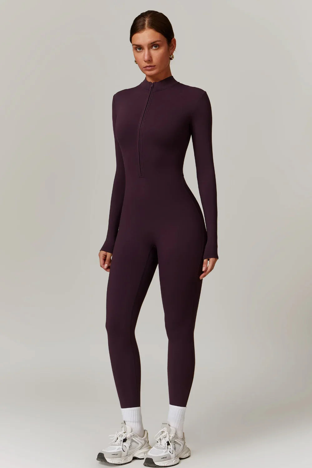 Macacão de inverno feminino com forro fleece e tecido superstretch