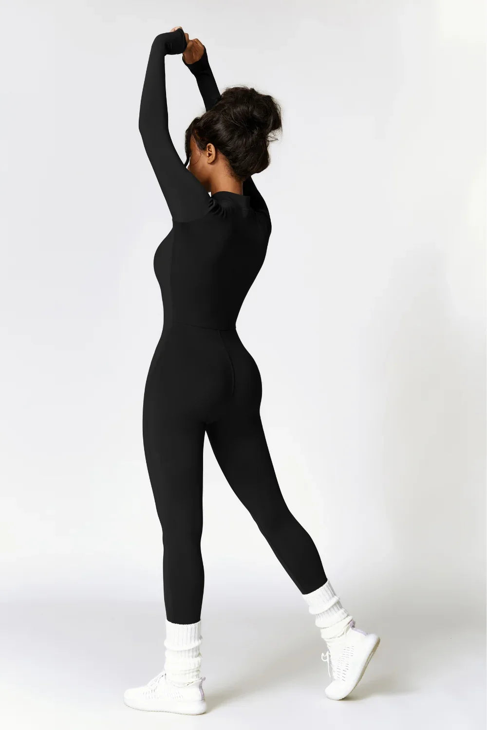 Macacão de inverno feminino com forro fleece e tecido superstretch